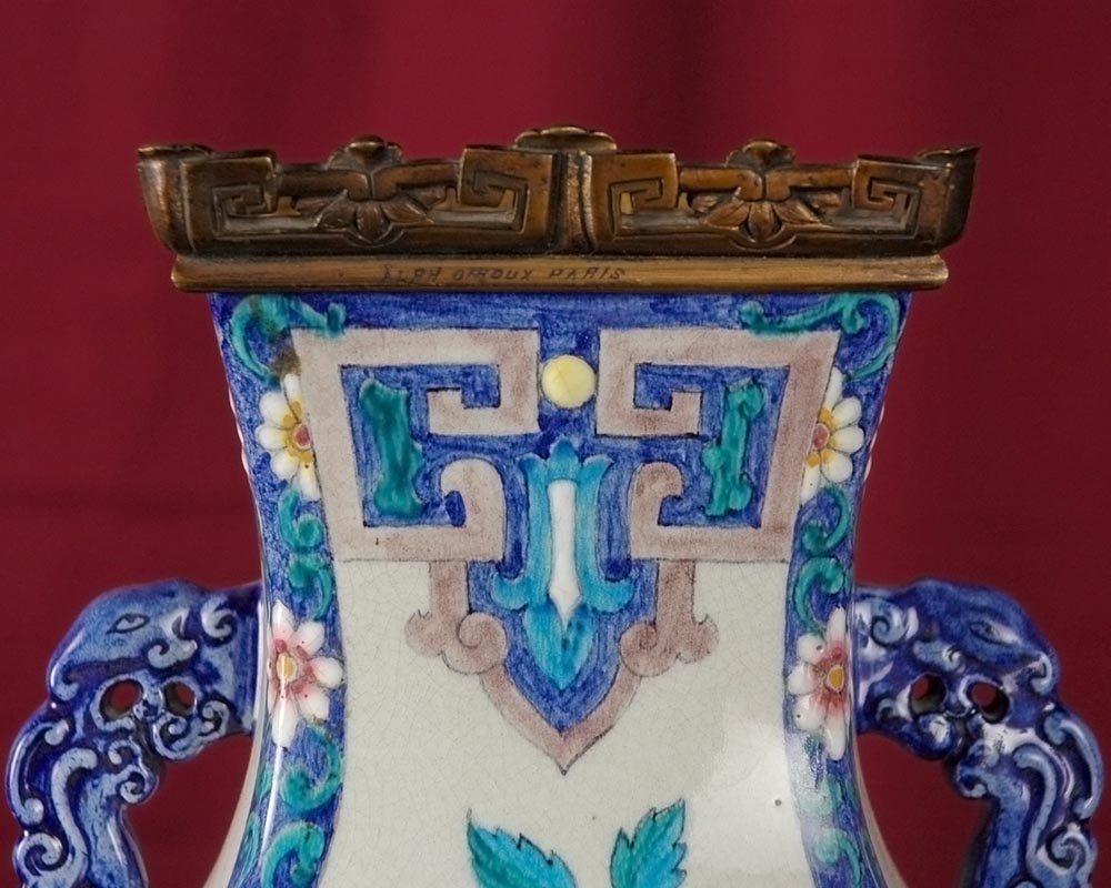 Pair of Japenese Vases by Alphonse Giroux and Charles Ficquenet Pair of Japenese Vases by Alphonse Giroux and Charles Ficquenet-1