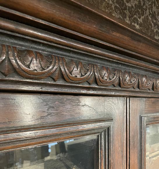 Monumental Napoleon III Carved Oak Glazed Double Door - Renaissance Style Monumental Napoleon III Carved Oak Glazed Double Door - Renaissance Style-5
