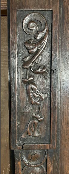 Monumental Napoleon III Carved Oak Glazed Double Door - Renaissance Style Monumental Napoleon III Carved Oak Glazed Double Door - Renaissance Style-8