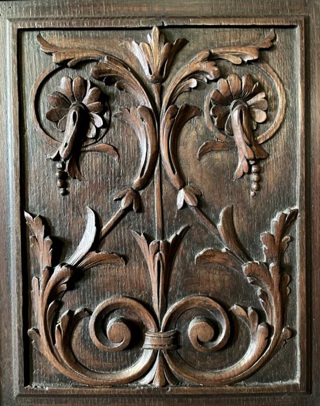 Monumental Napoleon III Carved Oak Glazed Double Door - Renaissance Style Monumental Napoleon III Carved Oak Glazed Double Door - Renaissance Style-12