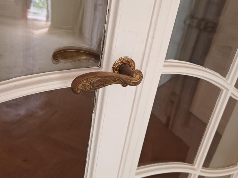 Pair of Napoleon III-style double doors with small glazed panels Pair of Napoleon III-style double doors with small glazed panels-3