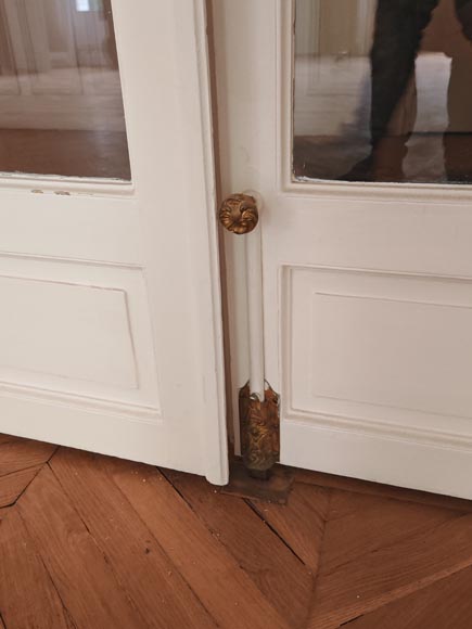 Pair of Napoleon III-style double doors with small glazed panels Pair of Napoleon III-style double doors with small glazed panels-4