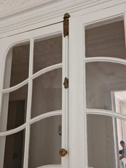 Pair of Napoleon III-style double doors with small glazed panels Pair of Napoleon III-style double doors with small glazed panels-7