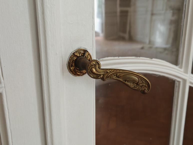 Pair of Napoleon III-style double doors with small glazed panels Pair of Napoleon III-style double doors with small glazed panels-9