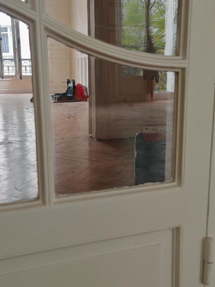 Pair of Napoleon III-style double doors with small glazed panels Pair of Napoleon III-style double doors with small glazed panels-11