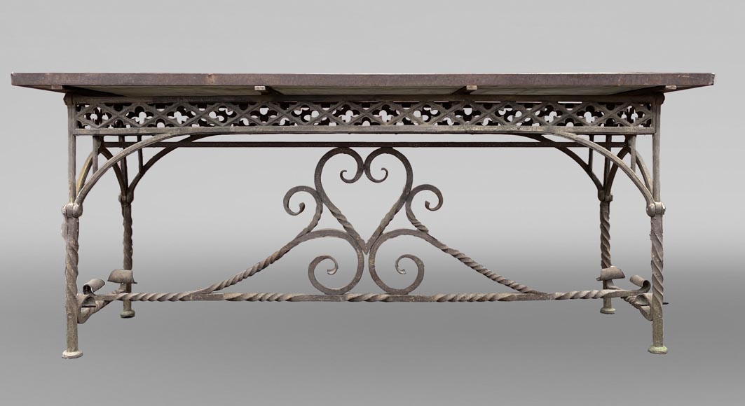 Cast iron table in Neo-Gothic style, 19th century Cast iron table in Neo-Gothic style, 19th century-1