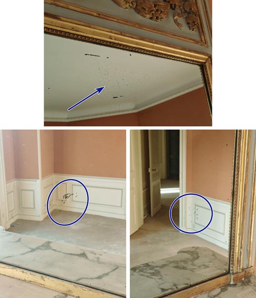 Louis XVI period gilded trumeau decorated with a garland of flowers Louis XVI period gilded trumeau decorated with a garland of flowers-7