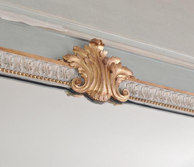 Napoleon III style trumeau in wood adorned with a garland of flowers Napoleon III style trumeau in wood adorned with a garland of flowers-3