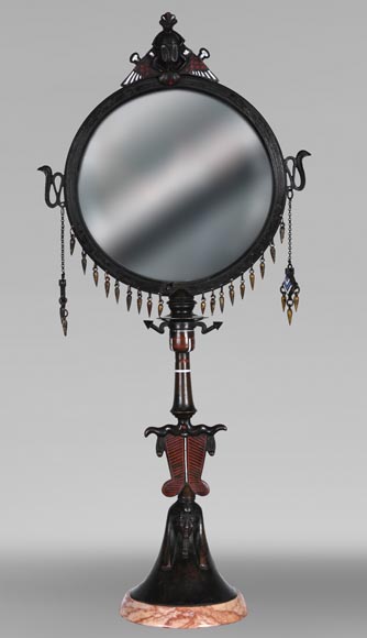 Giuseppe PARVIS (attributed to), Egyptian Revival Mirror, circa 1900 Giuseppe PARVIS (attributed to), Egyptian Revival Mirror, circa 1900-0