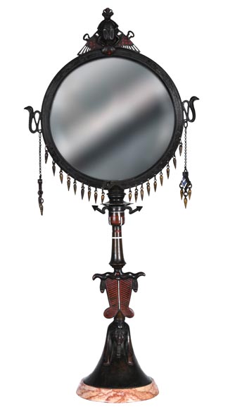 Giuseppe PARVIS (attributed to), Egyptian Revival Mirror, circa 1900 Giuseppe PARVIS (attributed to), Egyptian Revival Mirror, circa 1900-1