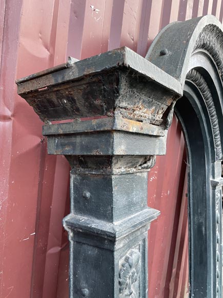 Cast Iron Window Frame, Napoleon III Style, 19th Century Cast Iron Window Frame, Napoleon III Style, 19th Century-3