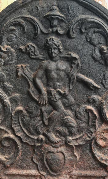 Louis XV style fireback with representation of Apollo Louis XV style fireback with representation of Apollo-1