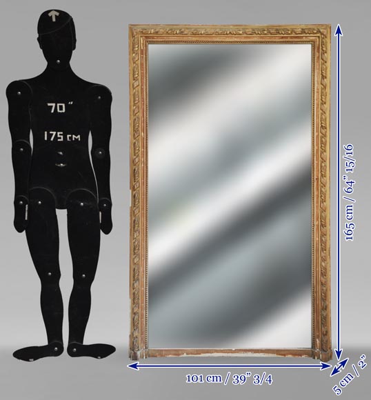 Louis XVI style gilded trumeau with scrolled acanthus leaf motifs Louis XVI style gilded trumeau with scrolled acanthus leaf motifs-4