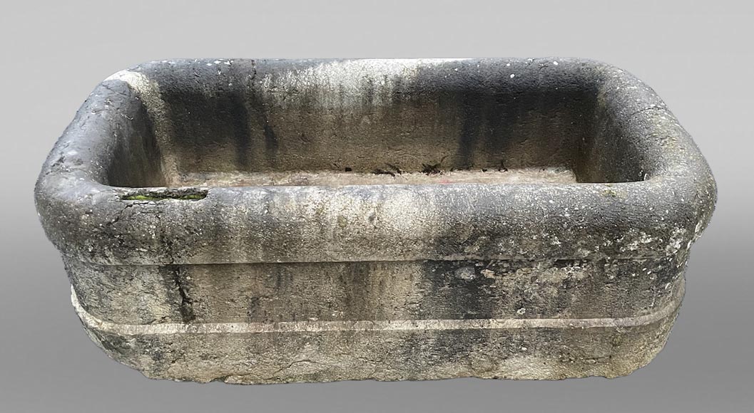 A large antique carved stone watering trough A large antique carved stone watering trough-3