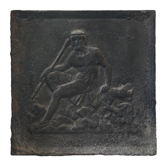 Fireback depicting Pluto and Cerberus Fireback depicting Pluto and Cerberus-0