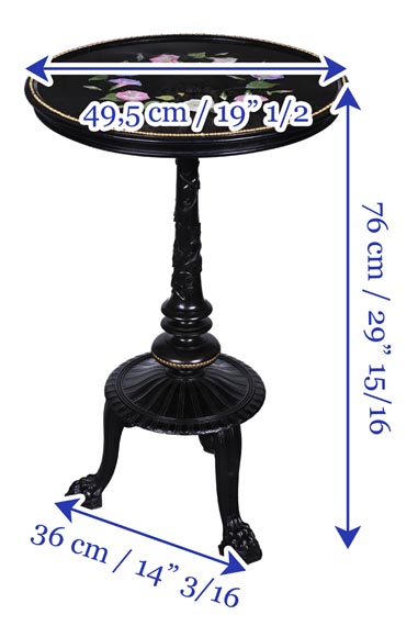 Julien-Nicolas RIVART, Napoleon III Style Gueridon by Julien-Nicolas RIVART – Floral Marquetry on Marble Top Julien-Nicolas RIVART, Napoleon III Style Gueridon by Julien-Nicolas RIVART – Floral Marquetry on Marble Top-11