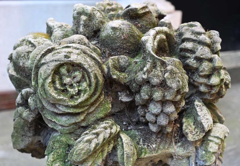 Pair of stone flower baskets Pair of stone flower baskets-6