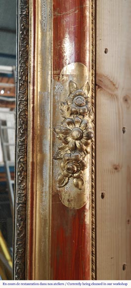 Louis Philippe period trumeau with floral and plant decoration Louis Philippe period trumeau with floral and plant decoration-3