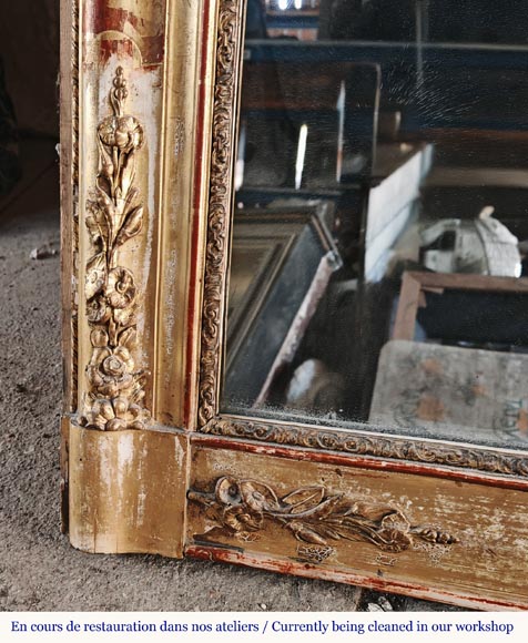 Louis Philippe period trumeau with floral and plant decoration Louis Philippe period trumeau with floral and plant decoration-4