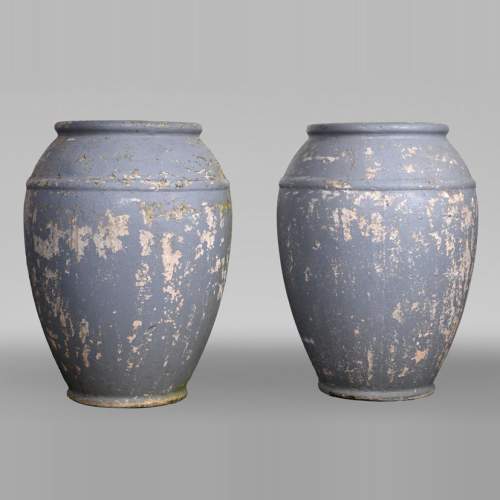 Willy Guhl, Pair of Fibre Cement Urn-Shaped Planters, 1950s-1960s
