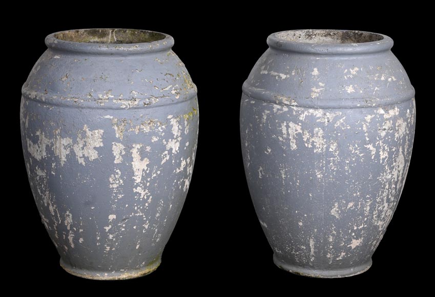 Willy Guhl, Pair of Fibre Cement Urn-Shaped Planters, 1950s-1960s Willy Guhl, Pair of Fibre Cement Urn-Shaped Planters, 1950s-1960s-1