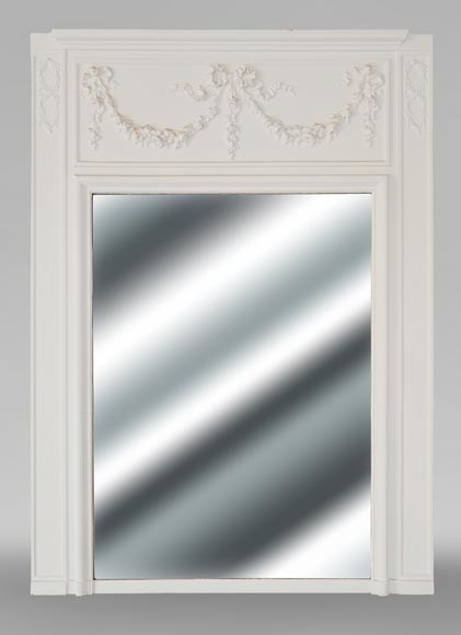 Louis XVI style trumeau decorated with a garland of flowers Louis XVI style trumeau decorated with a garland of flowers-0