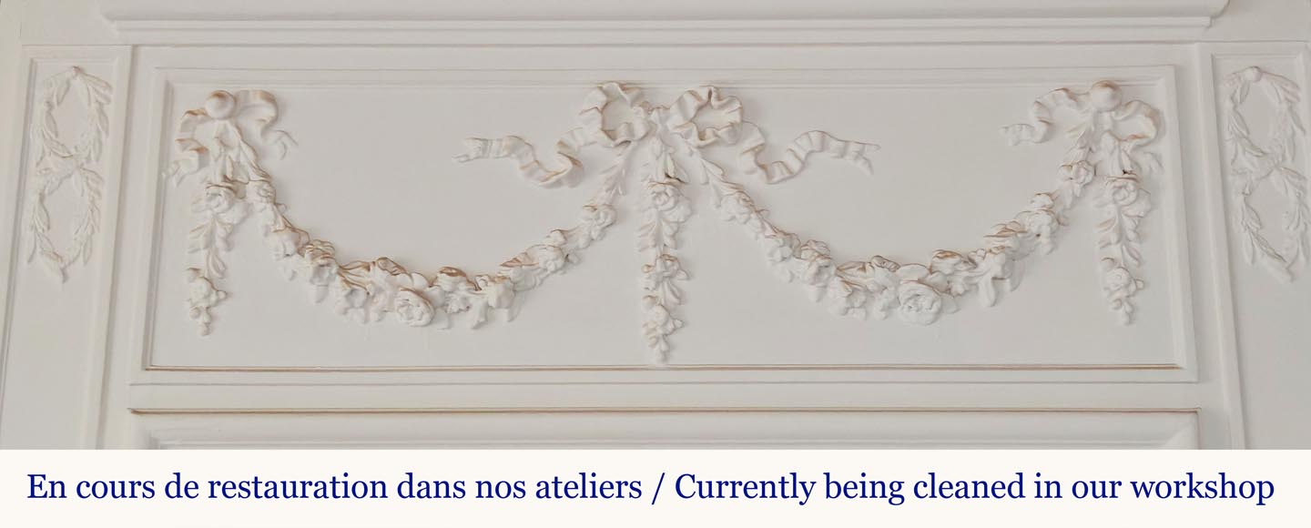 Louis XVI style trumeau decorated with a garland of flowers Louis XVI style trumeau decorated with a garland of flowers-1