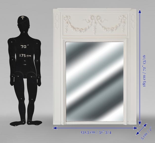 Louis XVI style trumeau decorated with a garland of flowers Louis XVI style trumeau decorated with a garland of flowers-7