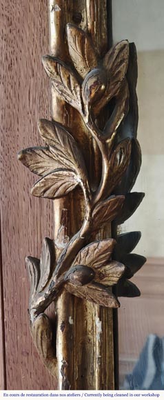 Louis XV period trumeau with olive garland, in carved wood Louis XV period trumeau with olive garland, in carved wood-2