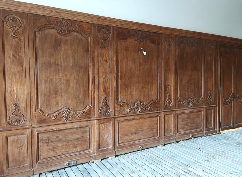 Louis XV Style Carved Oak Boiserie with Antique Elements Louis XV Style Carved Oak Boiserie with Antique Elements-8