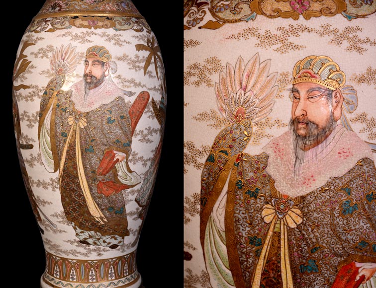 Pair of Oil Lamps in Satsuma Faience with Baccarat Opaline Globes – Second Half of the 19th Century Pair of Oil Lamps in Satsuma Faience with Baccarat Opaline Globes – Second Half of the 19th Century-7