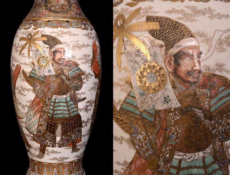 Pair of Oil Lamps in Satsuma Faience with Baccarat Opaline Globes – Second Half of the 19th Century Pair of Oil Lamps in Satsuma Faience with Baccarat Opaline Globes – Second Half of the 19th Century-8