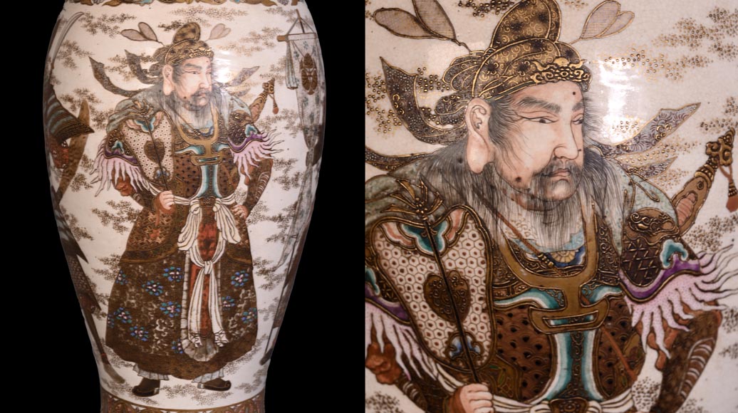 Pair of Oil Lamps in Satsuma Faience with Baccarat Opaline Globes – Second Half of the 19th Century Pair of Oil Lamps in Satsuma Faience with Baccarat Opaline Globes – Second Half of the 19th Century-14