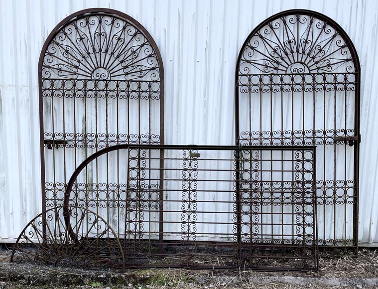 Three Opening Wrought Iron Gates with Frames – Circa 1850 Three Opening Wrought Iron Gates with Frames – Circa 1850-0