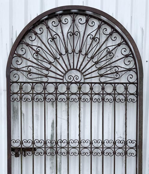 Three Opening Wrought Iron Gates with Frames – Circa 1850 Three Opening Wrought Iron Gates with Frames – Circa 1850-3