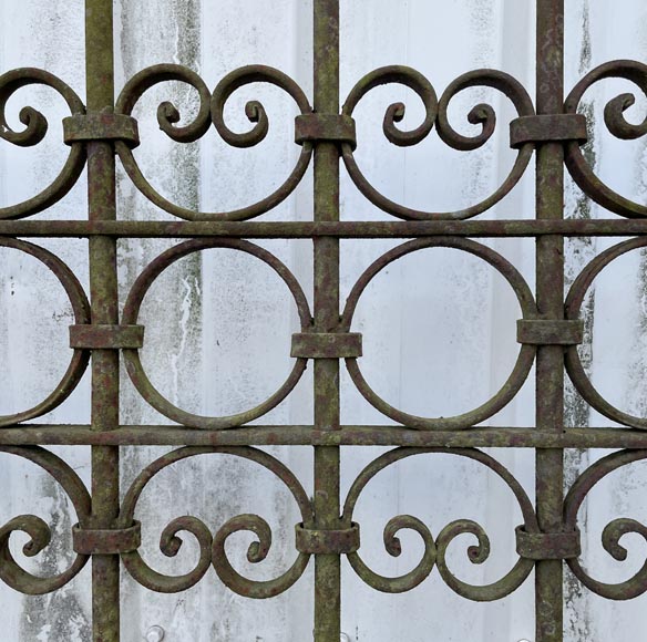 Three Opening Wrought Iron Gates with Frames – Circa 1850 Three Opening Wrought Iron Gates with Frames – Circa 1850-6