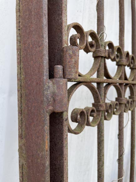 Three Opening Wrought Iron Gates with Frames – Circa 1850 Three Opening Wrought Iron Gates with Frames – Circa 1850-9