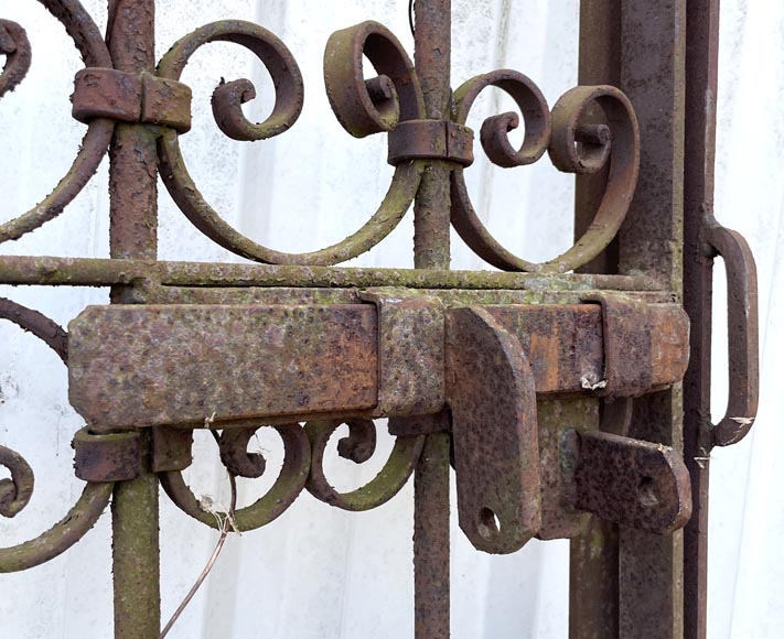 Three Opening Wrought Iron Gates with Frames – Circa 1850 Three Opening Wrought Iron Gates with Frames – Circa 1850-10