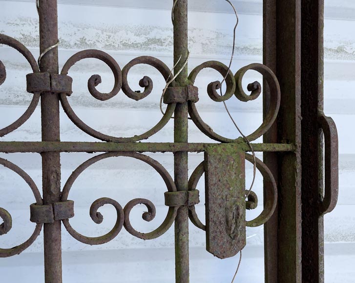 Three Opening Wrought Iron Gates with Frames – Circa 1850 Three Opening Wrought Iron Gates with Frames – Circa 1850-11