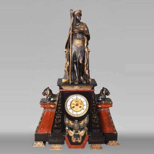 Emile Hébert and Georges Servant, Egyptian Revival Clock, 19th Century