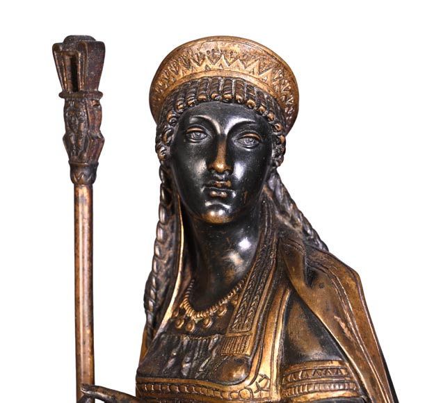 Emile Hébert and Georges Servant, Egyptian Revival Clock, 19th Century Emile Hébert and Georges Servant, Egyptian Revival Clock, 19th Century-5