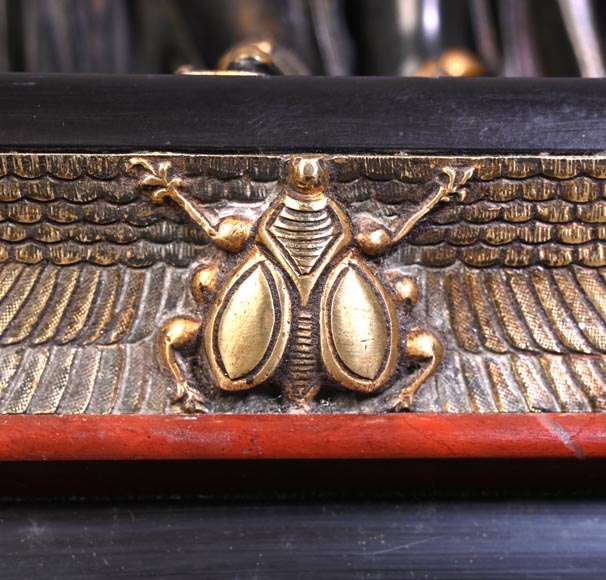 Emile Hébert and Georges Servant, Egyptian Revival Clock, 19th Century Emile Hébert and Georges Servant, Egyptian Revival Clock, 19th Century-8