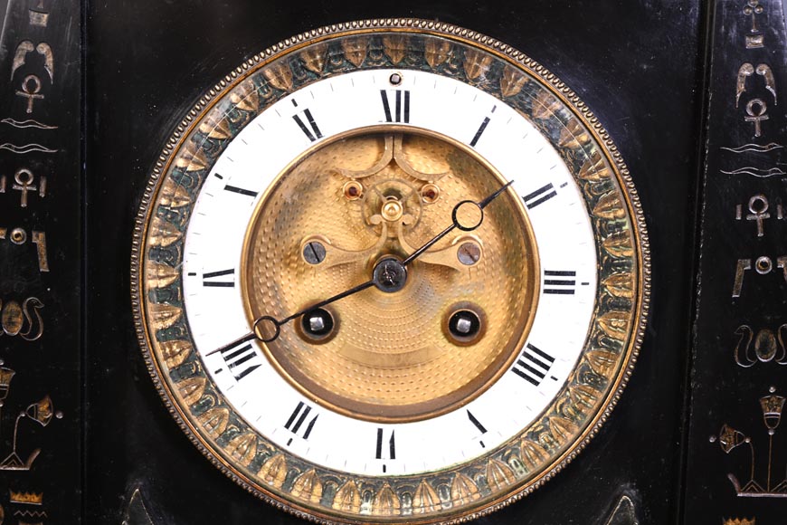 Emile Hébert and Georges Servant, Egyptian Revival Clock, 19th Century Emile Hébert and Georges Servant, Egyptian Revival Clock, 19th Century-10