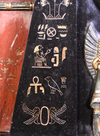 Emile Hébert and Georges Servant, Egyptian Revival Clock, 19th Century Emile Hébert and Georges Servant, Egyptian Revival Clock, 19th Century-13