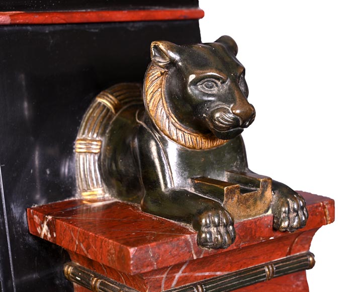 Emile Hébert and Georges Servant, Egyptian Revival Clock, 19th Century Emile Hébert and Georges Servant, Egyptian Revival Clock, 19th Century-17