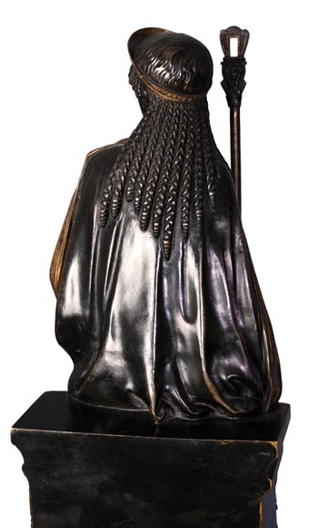 Emile Hébert and Georges Servant, Egyptian Revival Clock, 19th Century Emile Hébert and Georges Servant, Egyptian Revival Clock, 19th Century-20