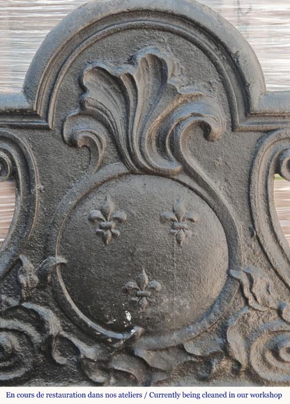 Small Louis XV period plaque with fleurs-de-lis and palmettes Small Louis XV period plaque with fleurs-de-lis and palmettes-1