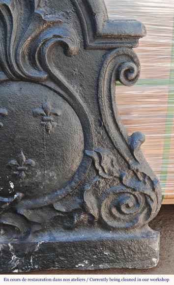 Small Louis XV period plaque with fleurs-de-lis and palmettes Small Louis XV period plaque with fleurs-de-lis and palmettes-2