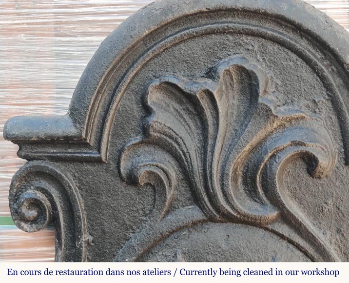 Small Louis XV period plaque with fleurs-de-lis and palmettes Small Louis XV period plaque with fleurs-de-lis and palmettes-4