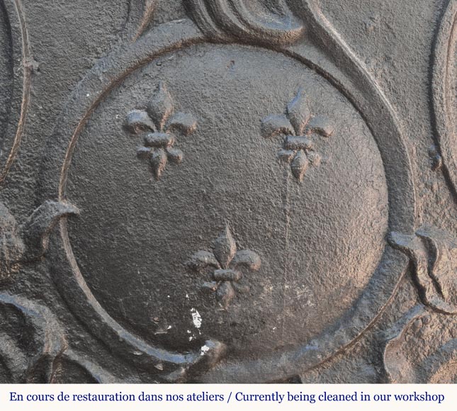 Small Louis XV period plaque with fleurs-de-lis and palmettes Small Louis XV period plaque with fleurs-de-lis and palmettes-5